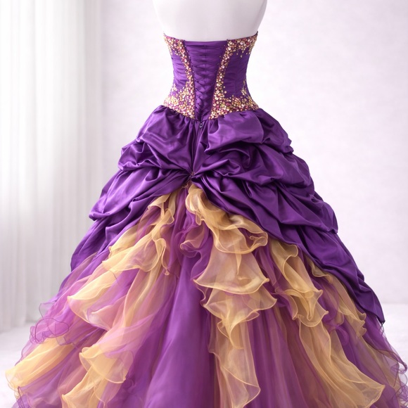 Princess by Mary’s Purple & Gold Ball Gown – Size 6 – New With Tags - Picture 2 of 11